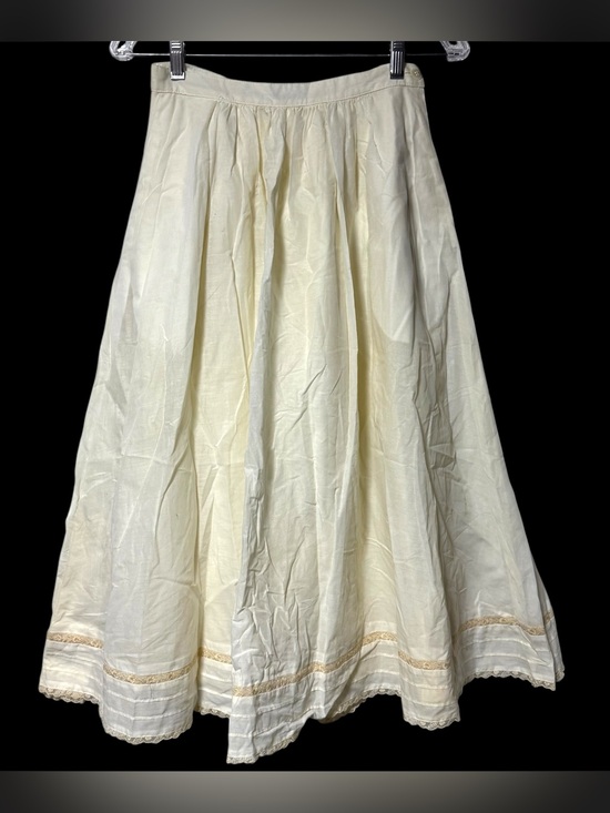 Paul Alexander Dresses & Skirts - Vtg Paul Alexander Cream Cotton Lace Midi Skirt 8 Prairie Petticoat Cottagecore